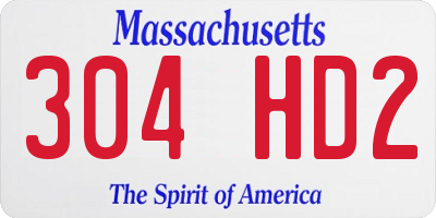 MA license plate 304HD2