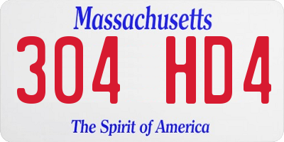 MA license plate 304HD4