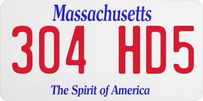 MA license plate 304HD5