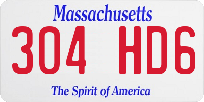MA license plate 304HD6
