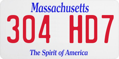 MA license plate 304HD7