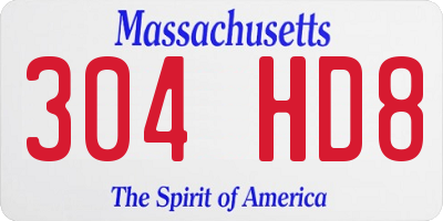 MA license plate 304HD8