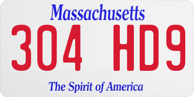 MA license plate 304HD9