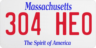 MA license plate 304HE0