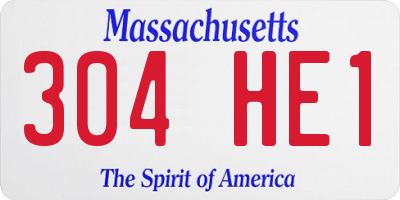 MA license plate 304HE1