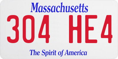 MA license plate 304HE4