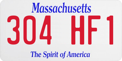 MA license plate 304HF1