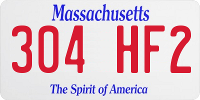 MA license plate 304HF2