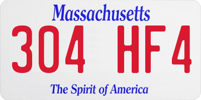 MA license plate 304HF4