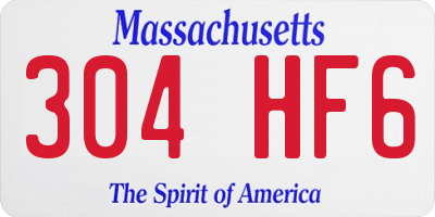 MA license plate 304HF6