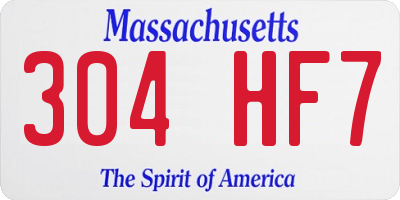MA license plate 304HF7