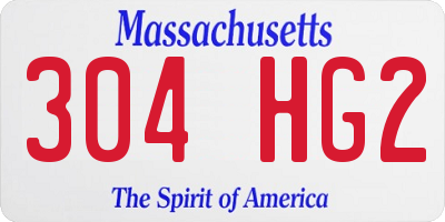 MA license plate 304HG2