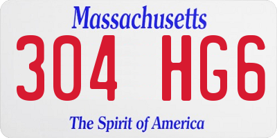 MA license plate 304HG6