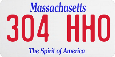 MA license plate 304HH0