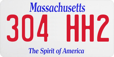 MA license plate 304HH2