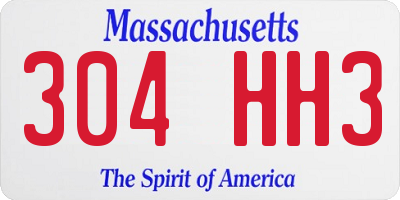 MA license plate 304HH3
