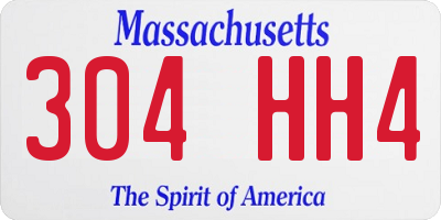 MA license plate 304HH4