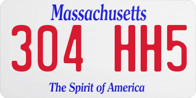 MA license plate 304HH5