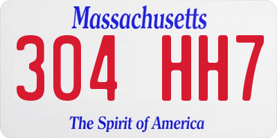 MA license plate 304HH7