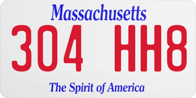 MA license plate 304HH8