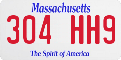 MA license plate 304HH9