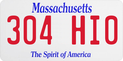 MA license plate 304HI0