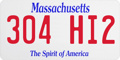 MA license plate 304HI2