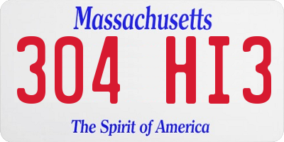 MA license plate 304HI3