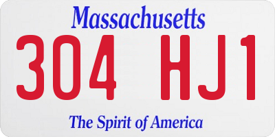 MA license plate 304HJ1