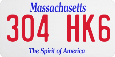 MA license plate 304HK6