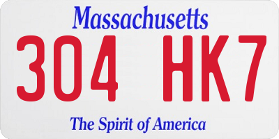 MA license plate 304HK7