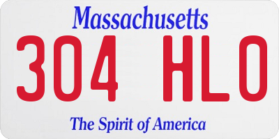 MA license plate 304HL0