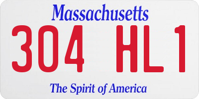 MA license plate 304HL1