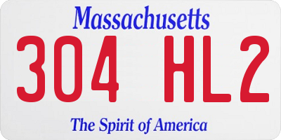 MA license plate 304HL2