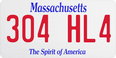 MA license plate 304HL4