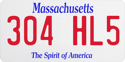 MA license plate 304HL5