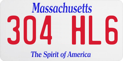 MA license plate 304HL6