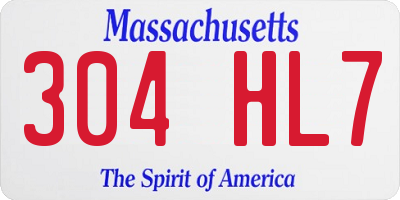 MA license plate 304HL7