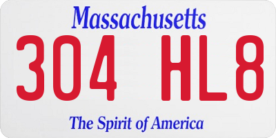MA license plate 304HL8