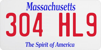 MA license plate 304HL9