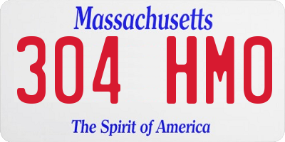 MA license plate 304HM0