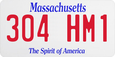 MA license plate 304HM1