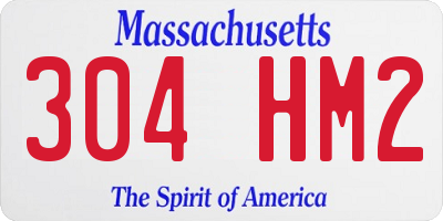 MA license plate 304HM2