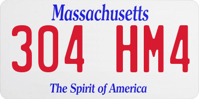MA license plate 304HM4