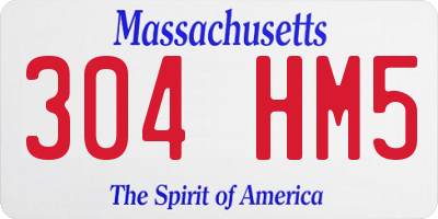 MA license plate 304HM5