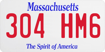 MA license plate 304HM6