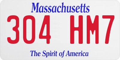 MA license plate 304HM7