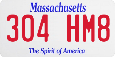 MA license plate 304HM8
