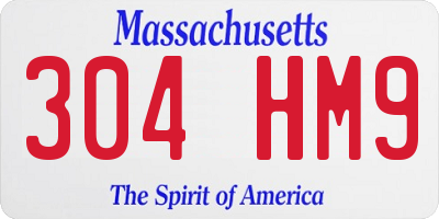 MA license plate 304HM9