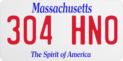 MA license plate 304HN0